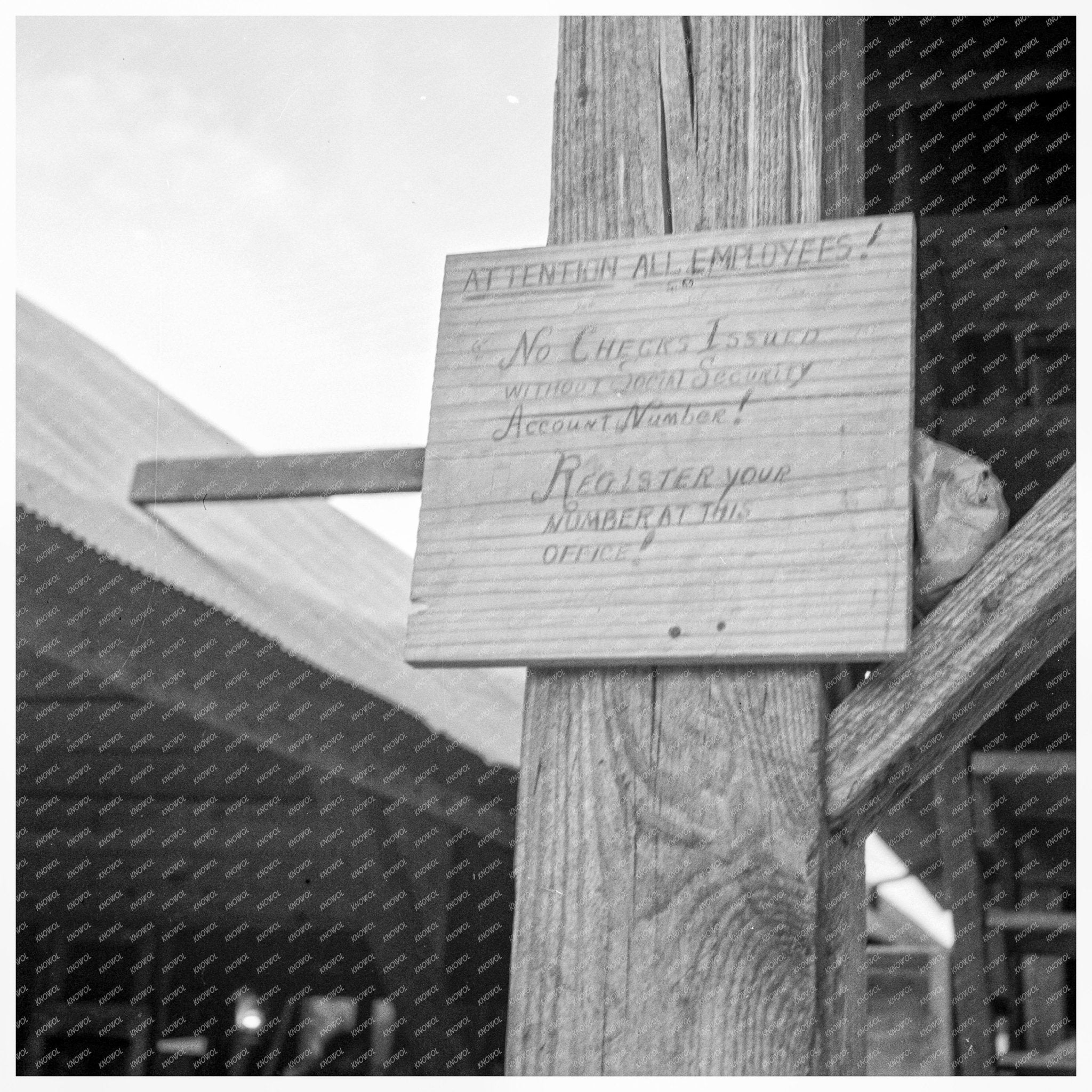 Tomato Packing Shed Labor Sign Hazelhurst Mississippi 1937 - Available at KNOWOL