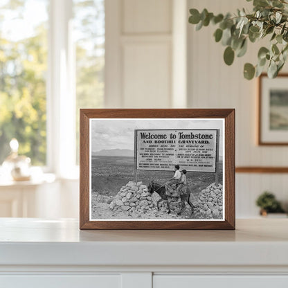 Tombstone Arizona Entrance Sign May 1937 Vintage Photo - Available at KNOWOL