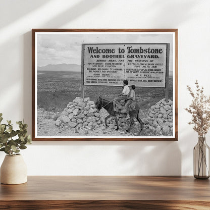 Tombstone Arizona Entrance Sign May 1937 Vintage Photo - Available at KNOWOL