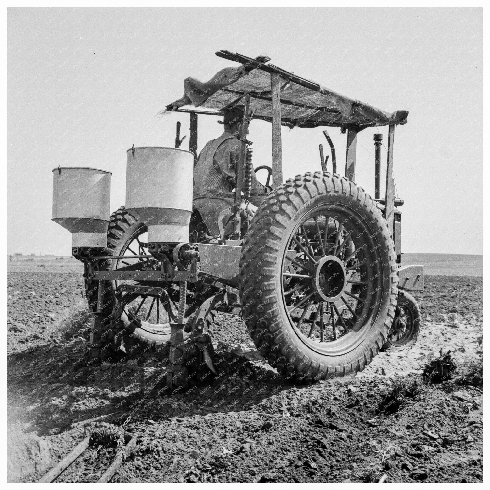 Tractor Operator in Navarro Texas June 1937 Photo - Available at KNOWOL