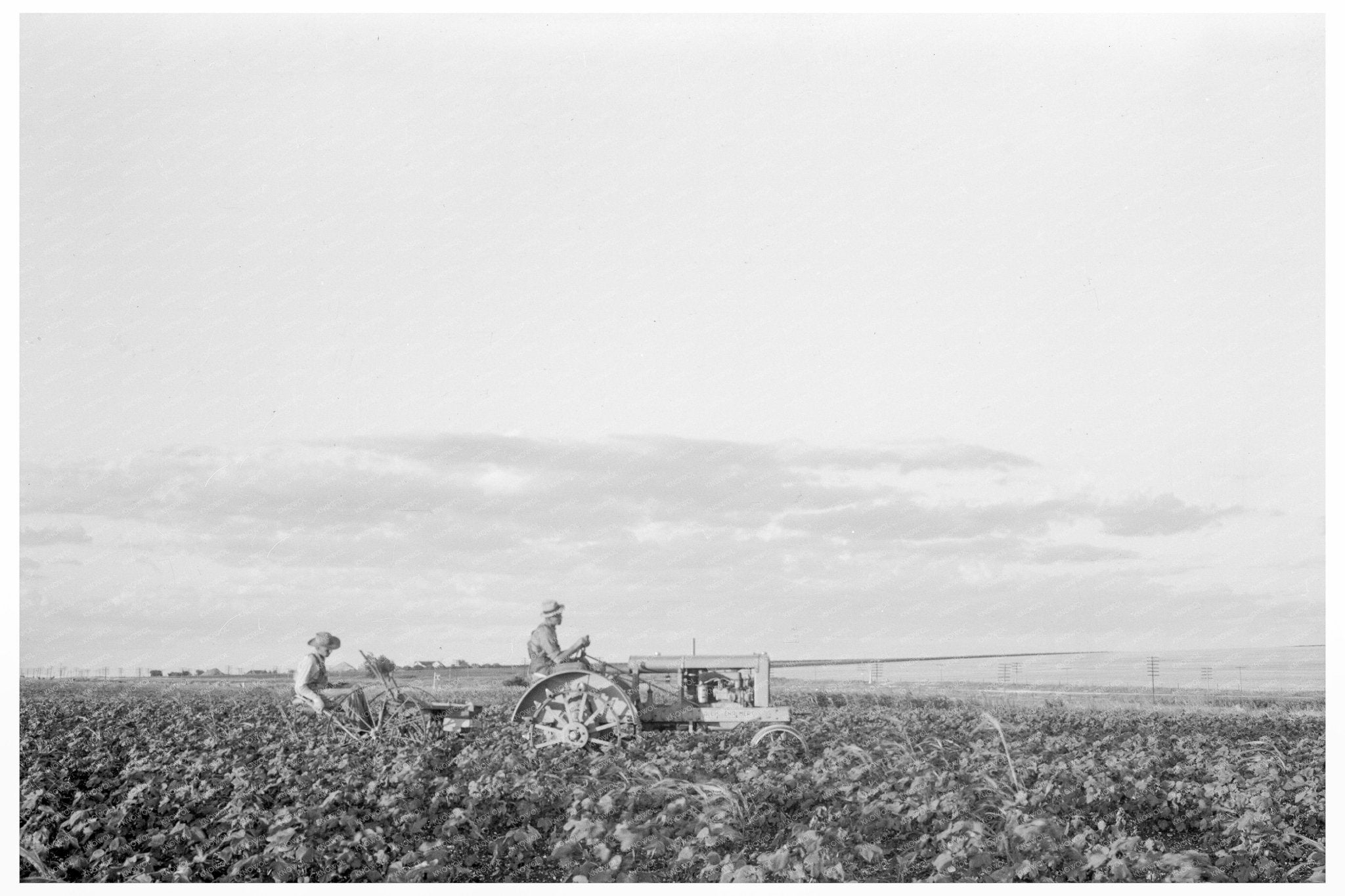 Tractor Pulling Riding Plow in Centrae Texas 1937 - Available at KNOWOL