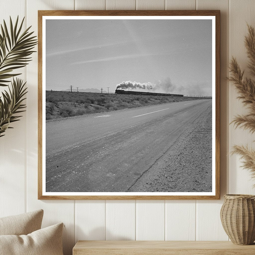 Transcontinental Train Near Tungsten Plant Kingman Arizona 1942 - Available at KNOWOL