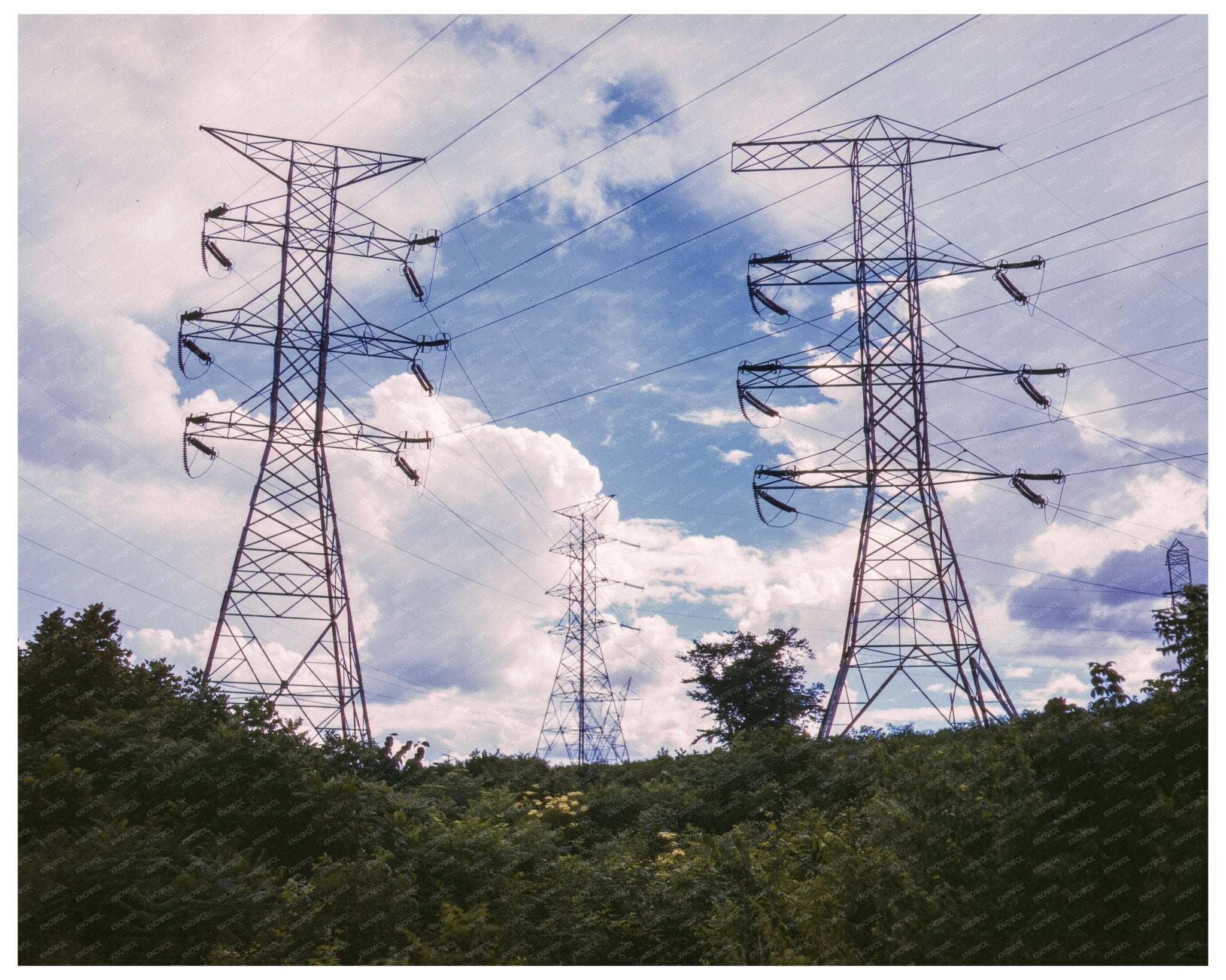 Transmission Line Towers near Wilson Dam 1942 - Available at KNOWOL