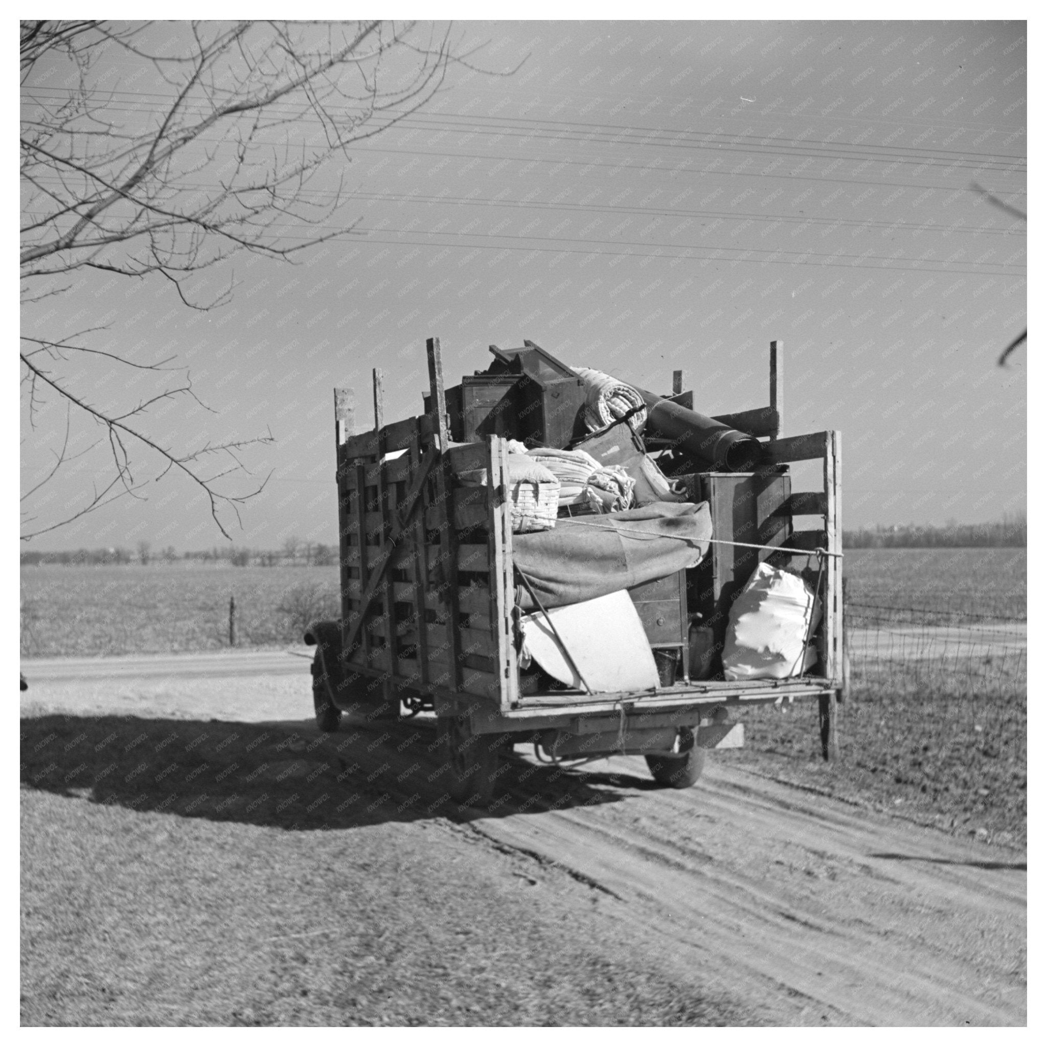 Truck Loaded with Household Goods Shadeland Indiana 1937 - Available at KNOWOL