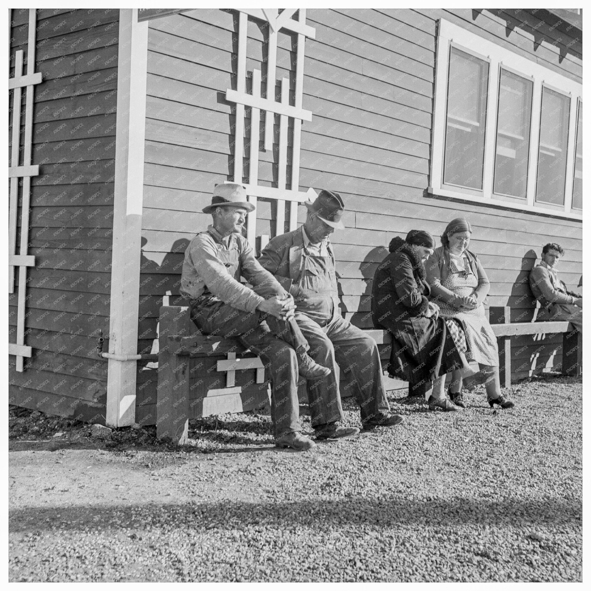 Tulare California Farm Laborers Waiting for Relief 1938 - Available at KNOWOL