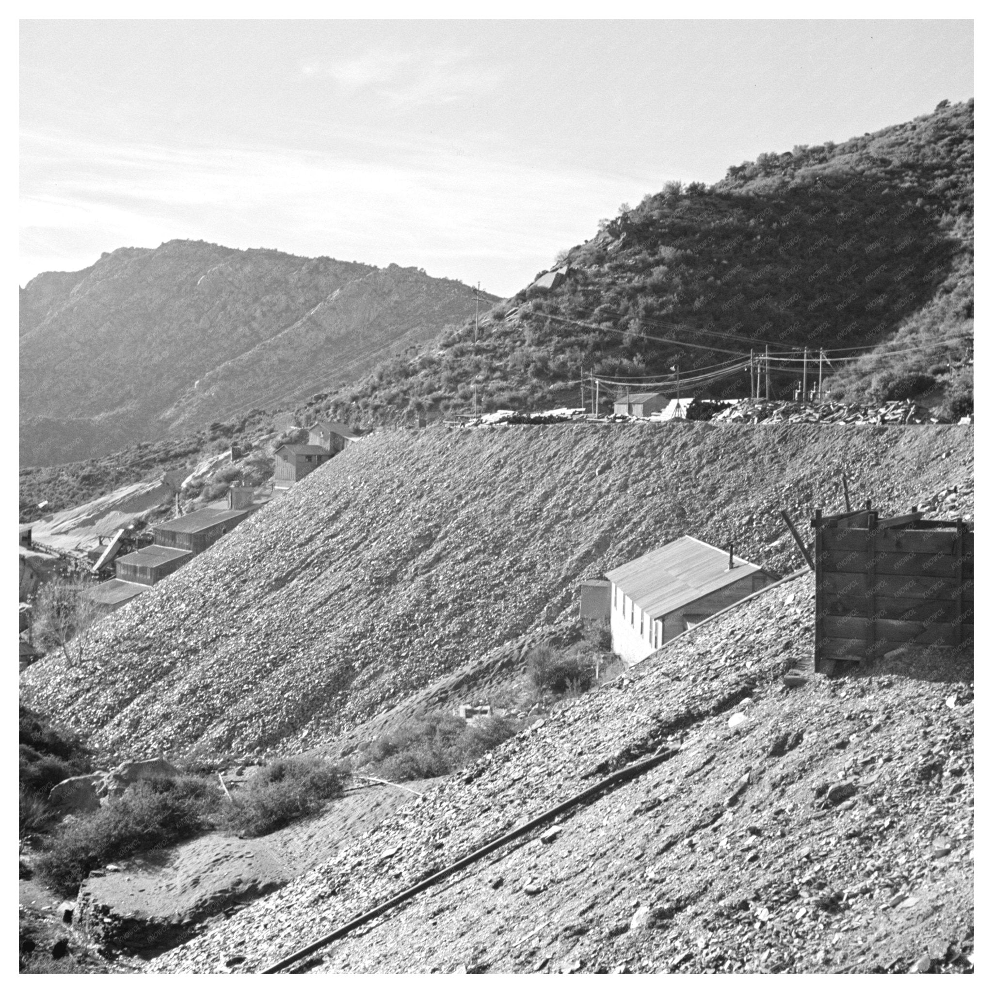 Tungsten Ore Recovery Plant Waste Pile Arizona 1942 - Available at KNOWOL