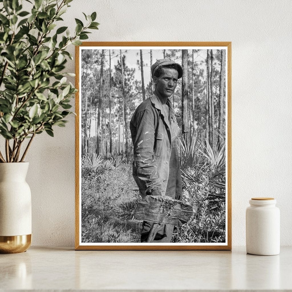 Turpentine Chipper Working on Tree in Georgia 1937 - Available at KNOWOL