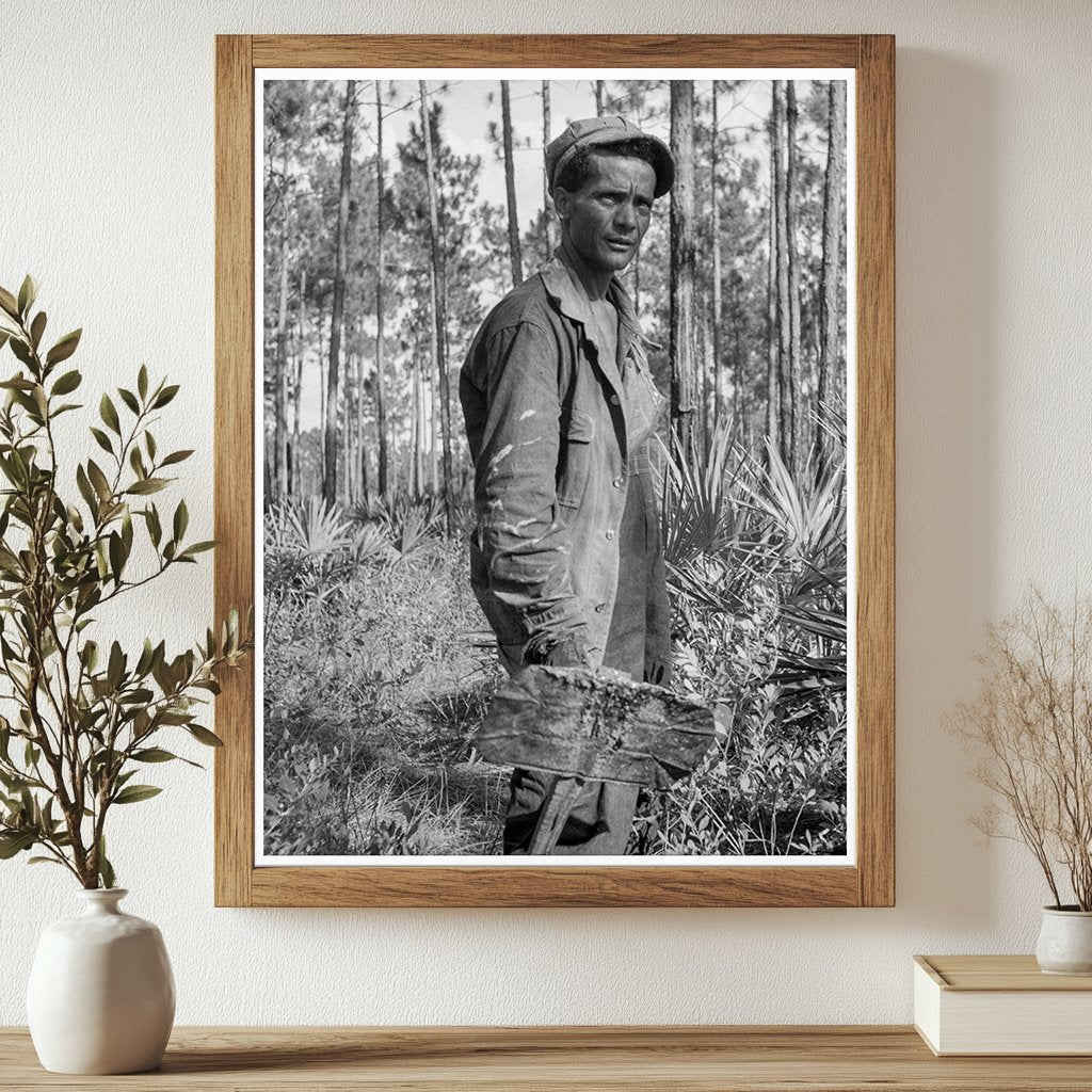 Turpentine Chipper Working on Tree in Georgia 1937 - Available at KNOWOL