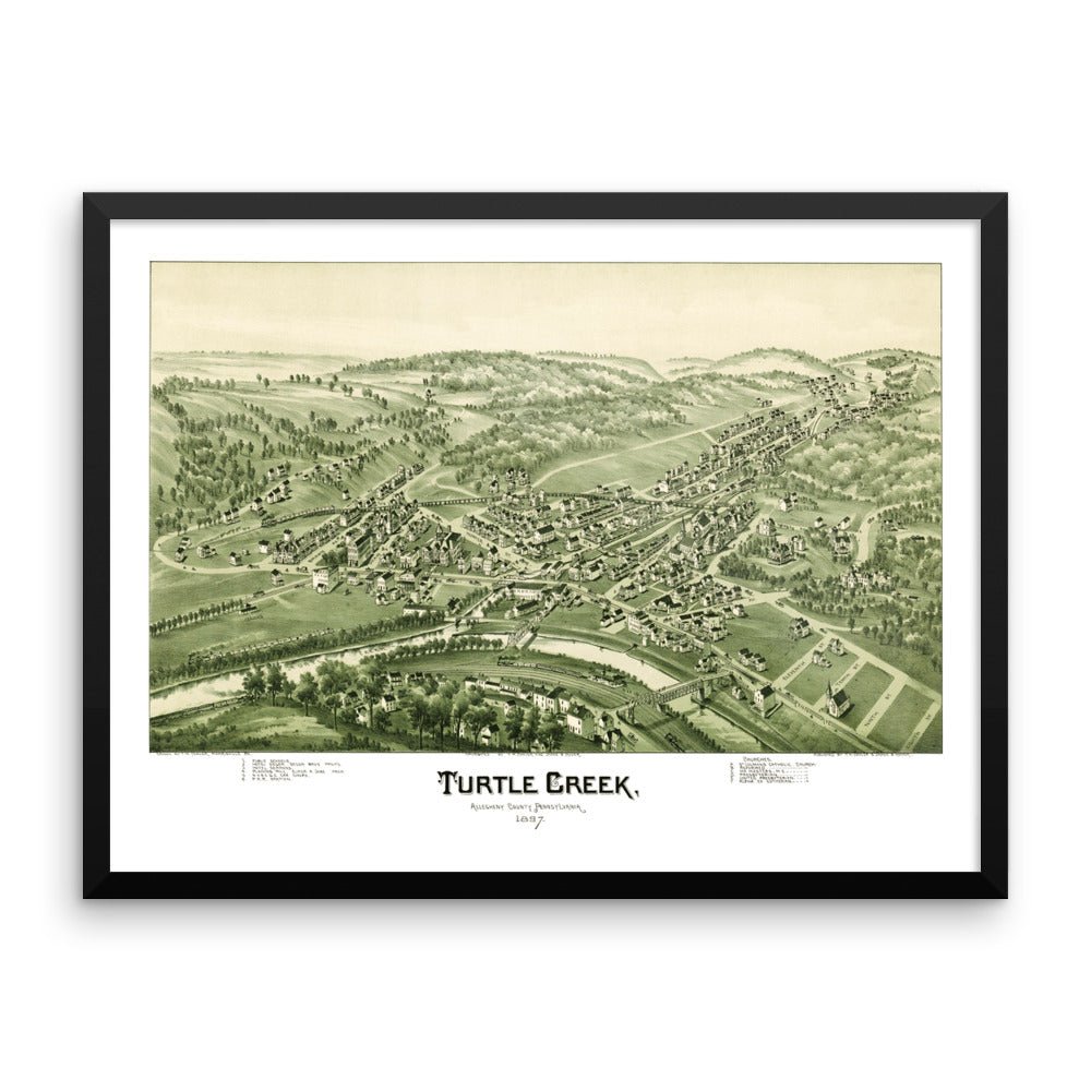 Turtle Creek, Allegheny County, Pennsylvania 1897 Framed - Available at KNOWOL