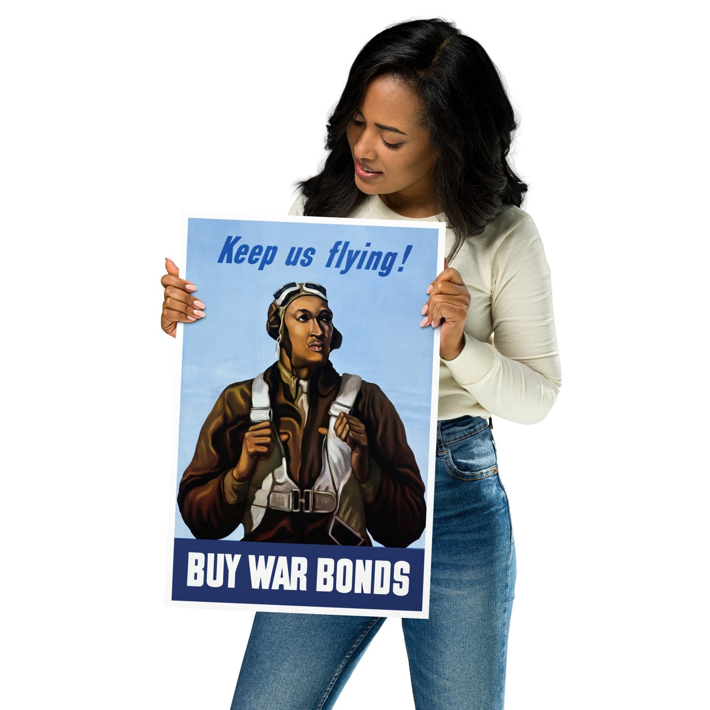 Tuskegee Airmen - Keep Us Flying - Buy War Bonds Military Poster - Available at KNOWOL