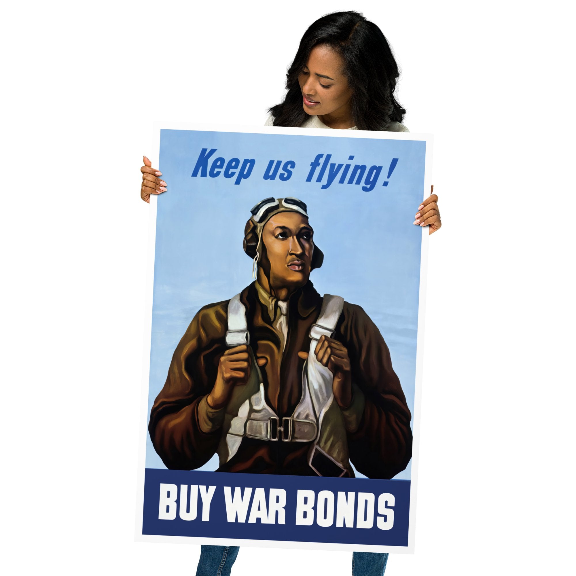 Tuskegee Airmen - Keep Us Flying - Buy War Bonds Military Poster - Available at KNOWOL