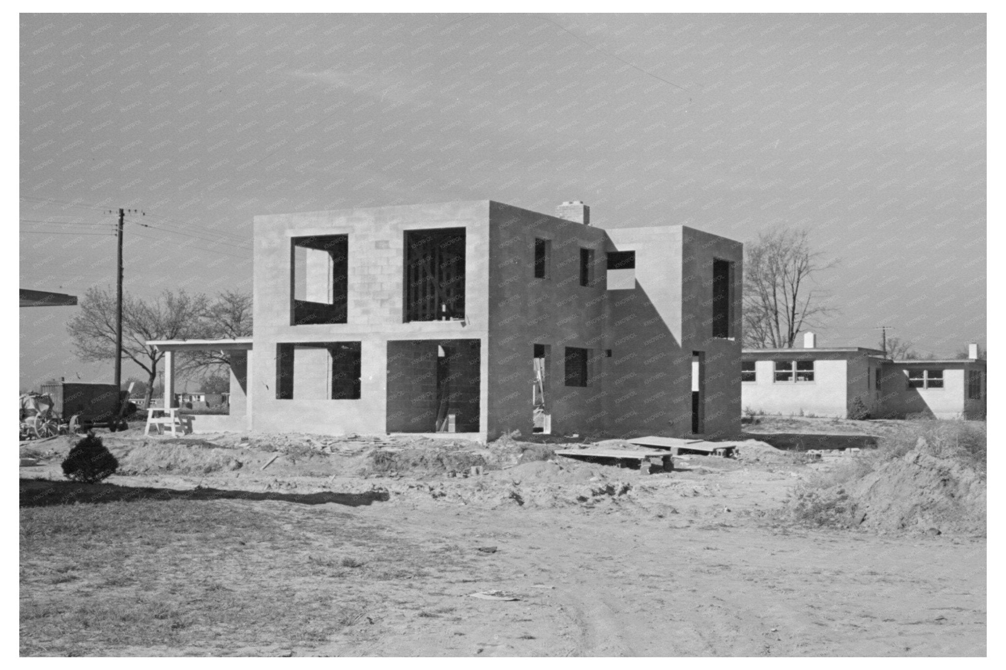 Two - Story House Under Construction Jersey Homesteads 1936 - Available at KNOWOL