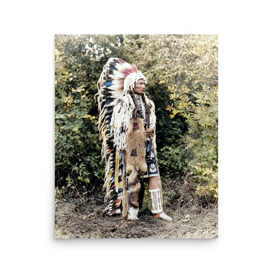 Umapine, Cayuse Chief in Traditional Regalia: September 1909 (Colorized) - Available at KNOWOL