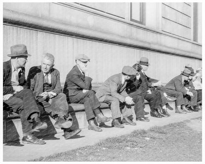 Unemployed Men at San Francisco Library February 1937 - Available at KNOWOL