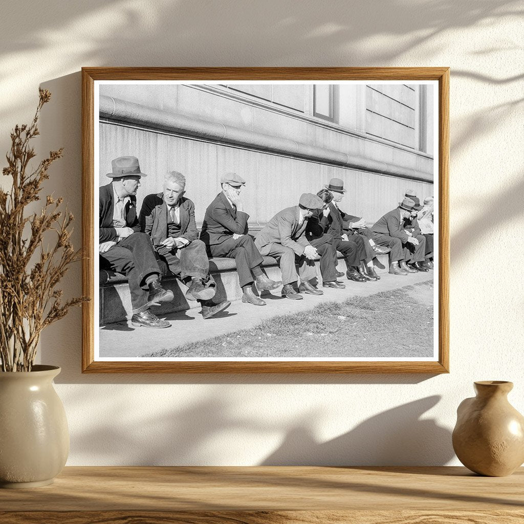 Unemployed Men at San Francisco Library February 1937 - Available at KNOWOL