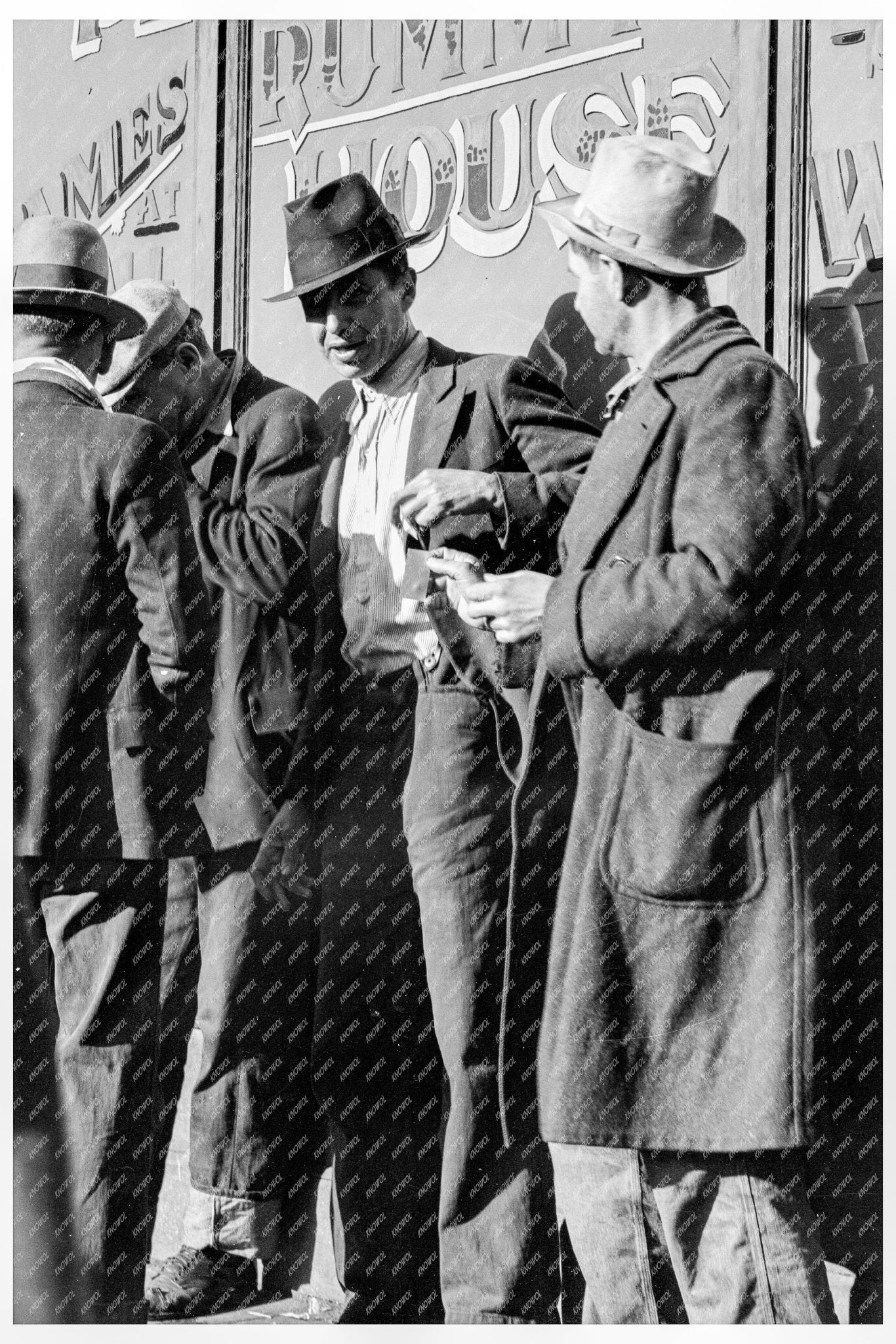 Unemployed Men Gather on Howard Street San Francisco 1937 - Available at KNOWOL