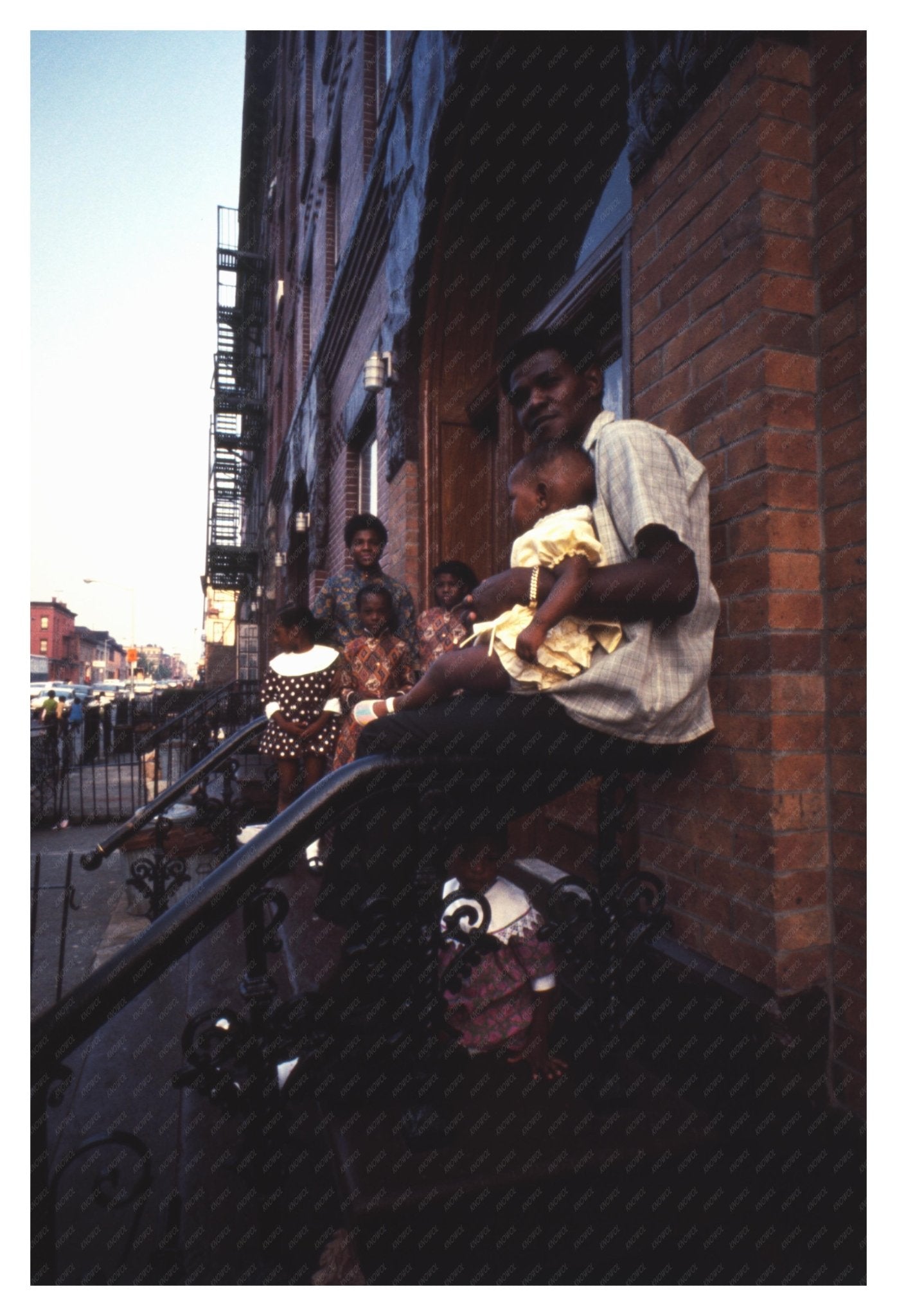 Union worker Vincent V. Whylie, age 30, with his daughters in Brooklyn, New York. August 14 1968 - Available at KNOWOL