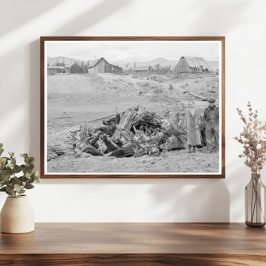 Unruf Family Stump Pile on Idaho Farm 1939 - Available at KNOWOL