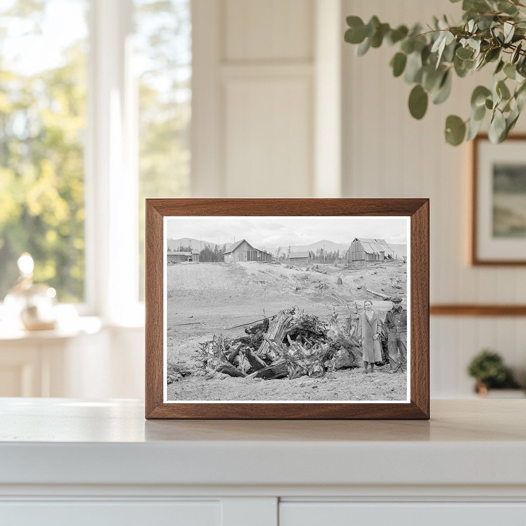 Unruf Family Stump Pile on Idaho Farm 1939 - Available at KNOWOL