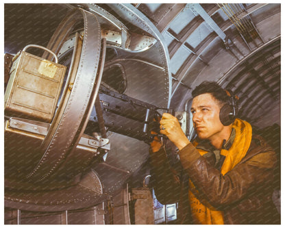 US Army Officer with Machine Gun at Langley Air Force Base 1942 - Available at KNOWOL