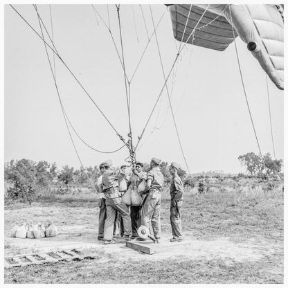 U.S. Marine Corps Gunners Training with Barrage Balloon at Parris Island May 1942 - Available at KNOWOL