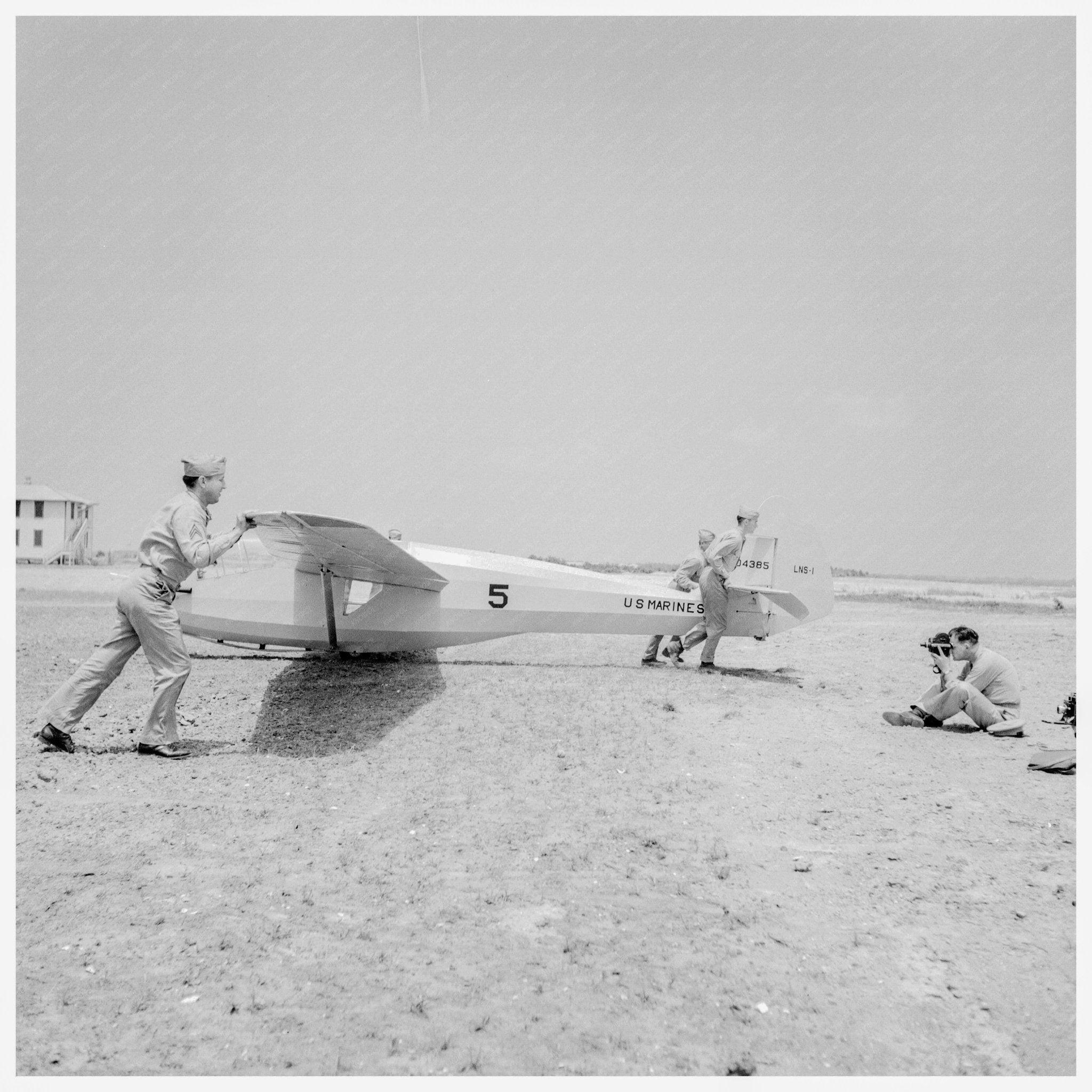 U.S. Marine Corps Trainees Preparing for Glider Flight Parris Island May 1942 - Available at KNOWOL