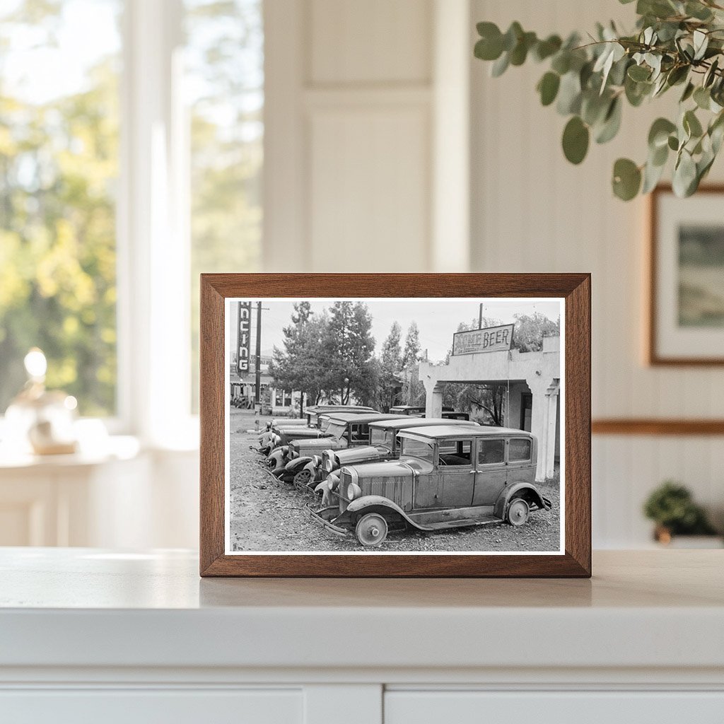 Used Car Display on State Highway 17 California 1939 - Available at KNOWOL