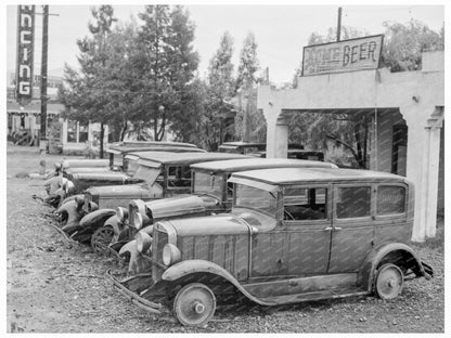 Used Car Display on State Highway 17 California 1939 - Available at KNOWOL