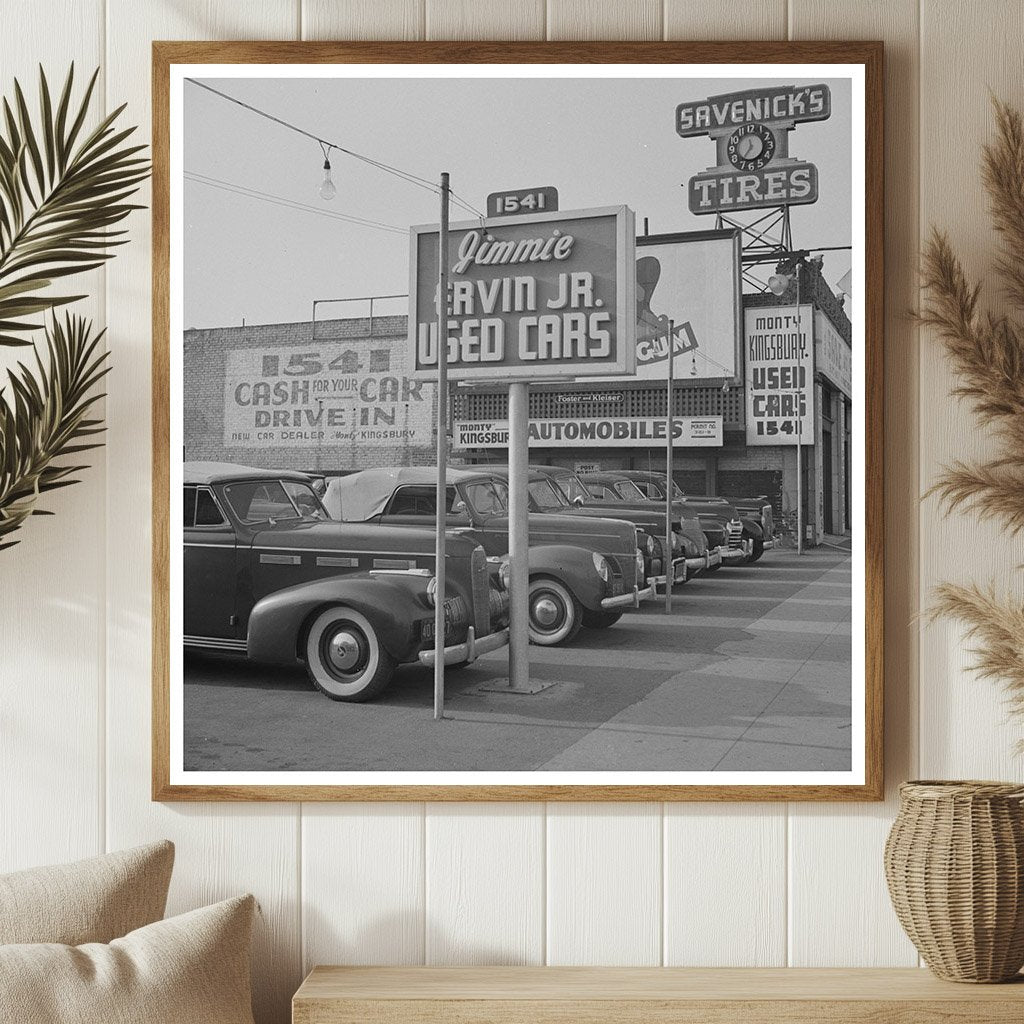 Used Car Lot in Hollywood California 1942 - Available at KNOWOL