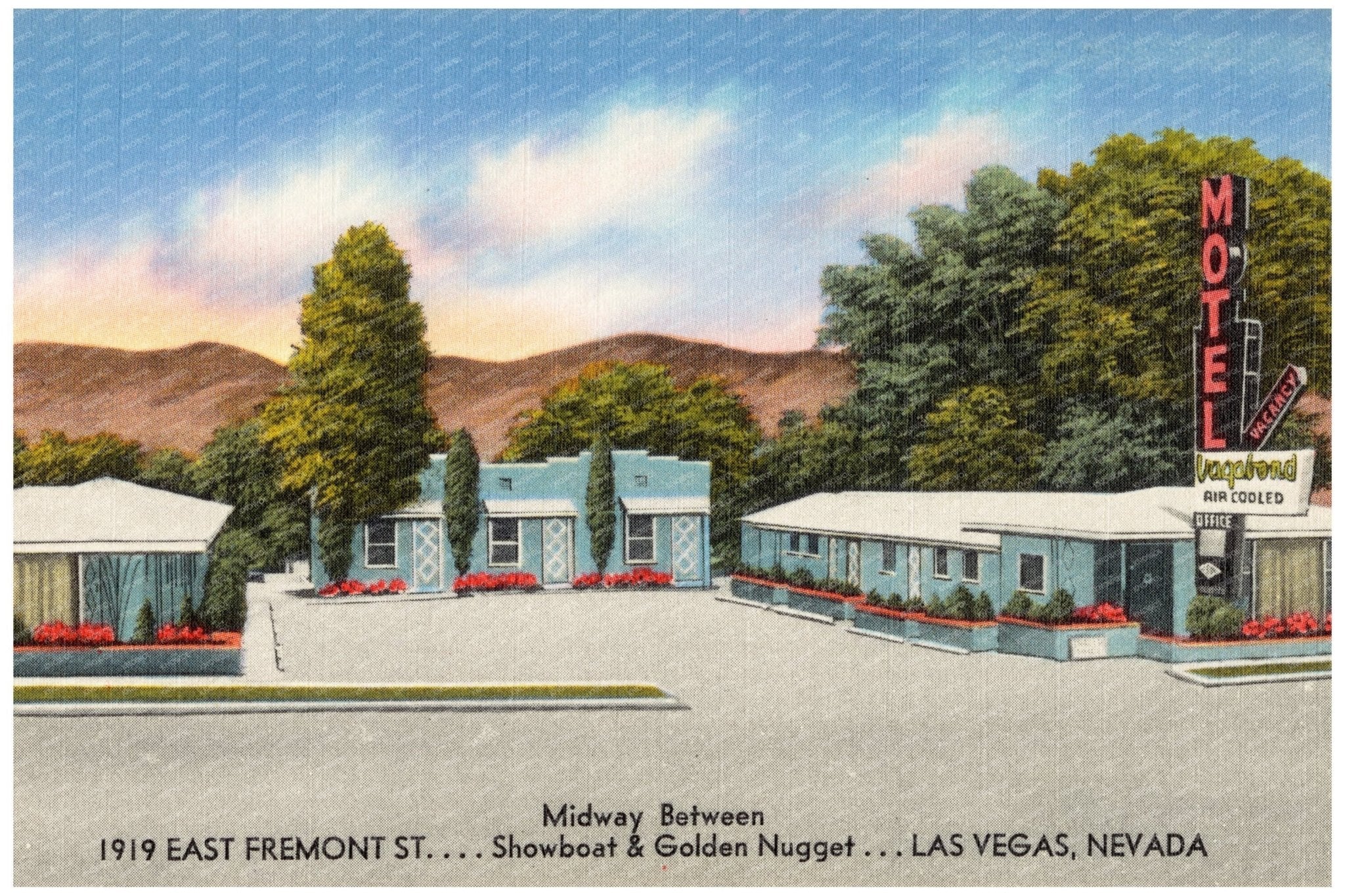 Vagabond Motel Postcard Las Vegas 1930 - 1945 - Available at KNOWOL