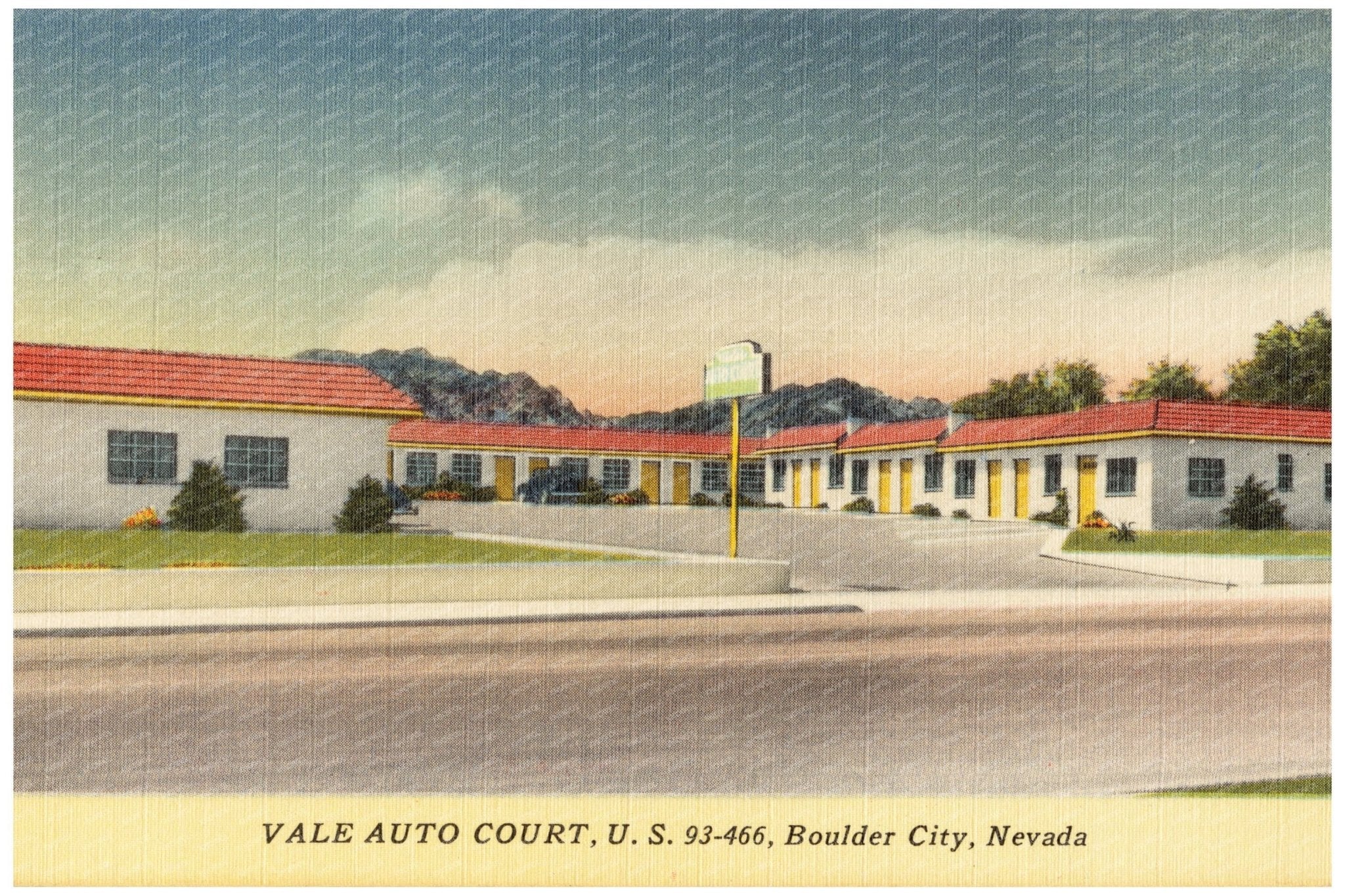 Vale Auto Court Vintage Postcard 1930 - 1945 - Available at KNOWOL