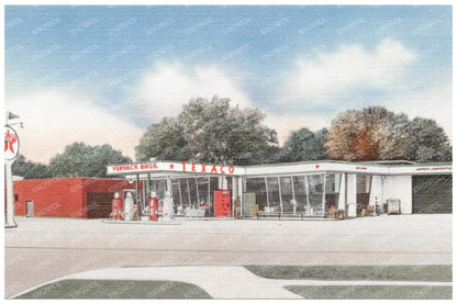 Vervack Bros Texaco Service Station Postcard 1930 - 1945 - Available at KNOWOL