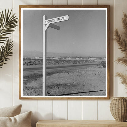 Victory Road Crossroad Sign Las Vegas 1940s Image - Available at KNOWOL