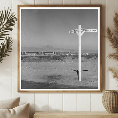 Victory Road Sign at Basic Magnesium Plant Las Vegas 1942 - Available at KNOWOL