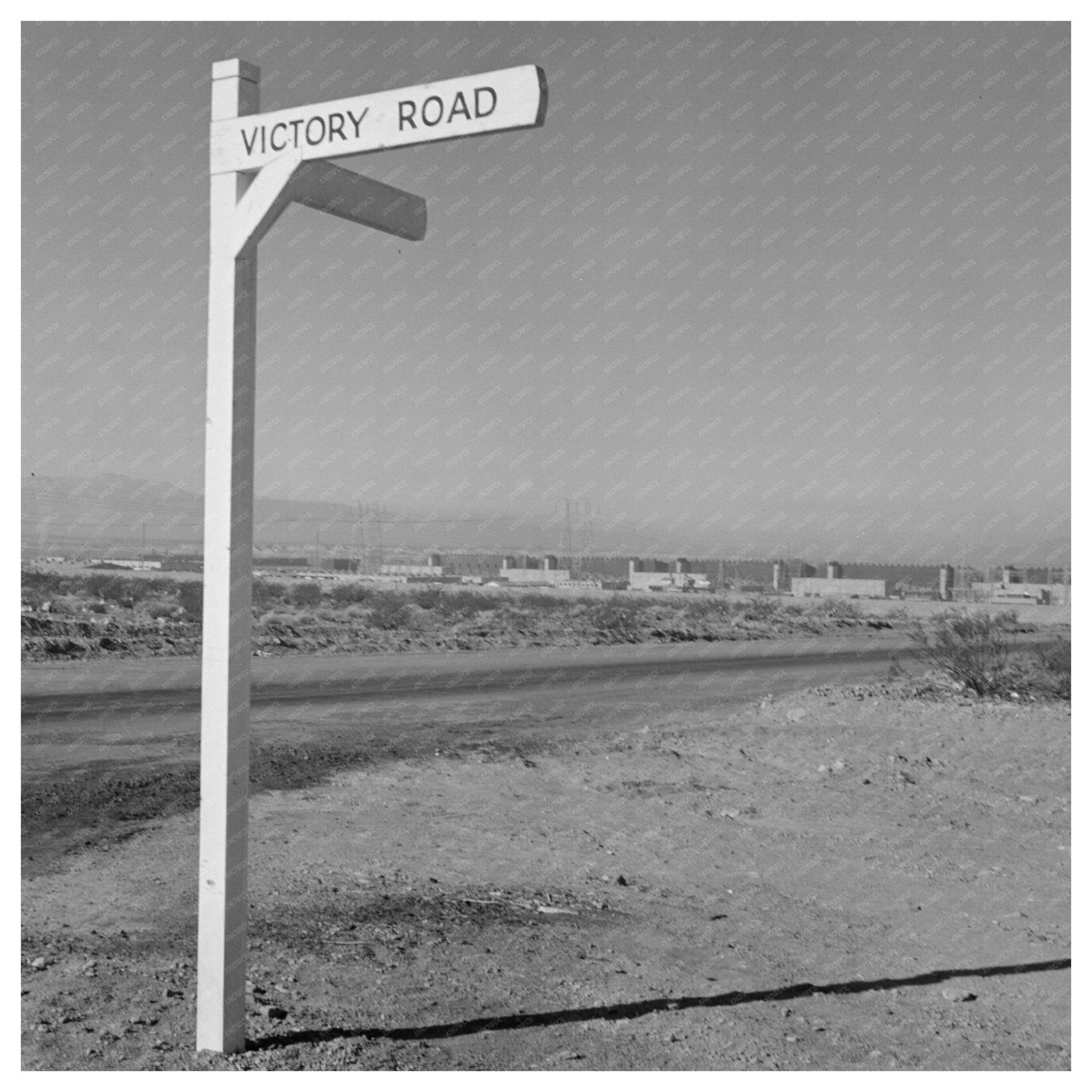 Victory Road Sign in Las Vegas Nevada Mid 20th Century - Available at KNOWOL