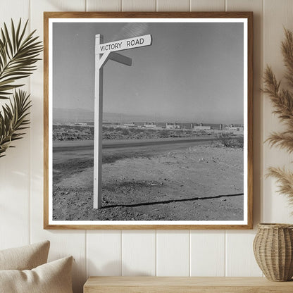 Victory Road Sign with Basic Magnesium Plant Las Vegas 1942 - Available at KNOWOL