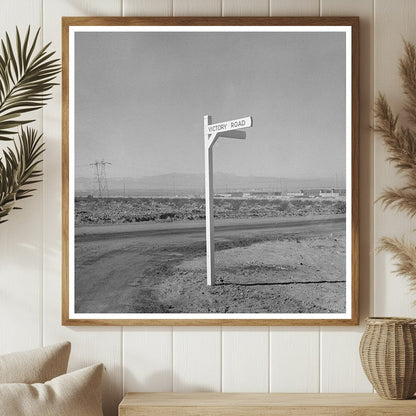 Victory Road Sign with Basic Magnesium Plant Las Vegas 1950s - Available at KNOWOL