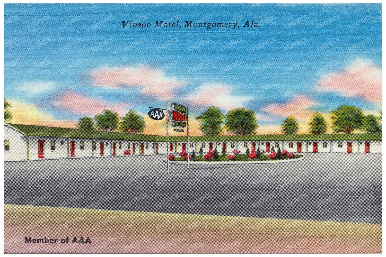 Vinson Motel Vintage Postcard Montgomery Alabama 1930 - 1945 - Available at KNOWOL