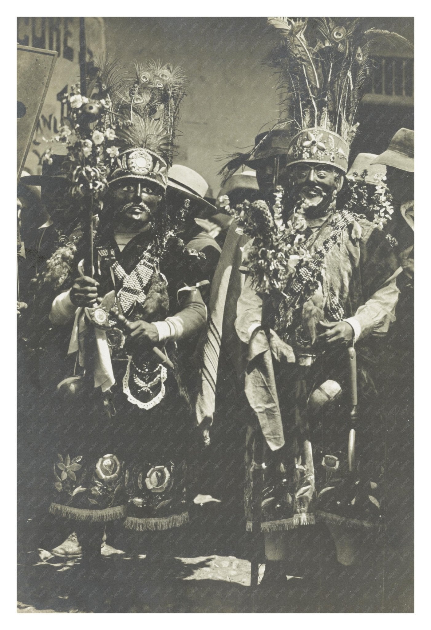 Vintage 1900s Cholo Masqueraders Photo, Peru - Available at KNOWOL