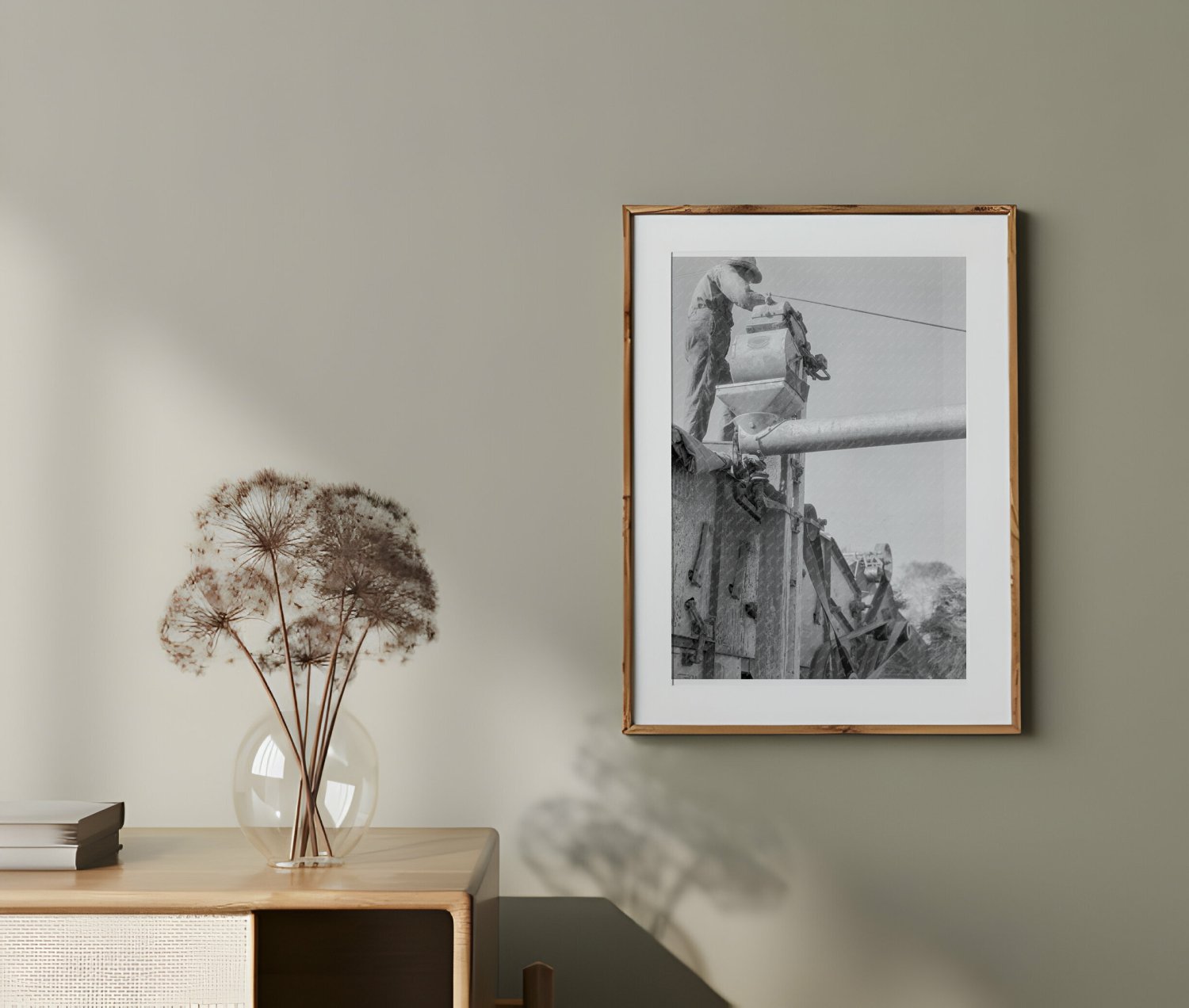 Vintage 1936 Photograph of Threshing Oats in Clayton Indiana Agricultural Practices - Available at KNOWOL