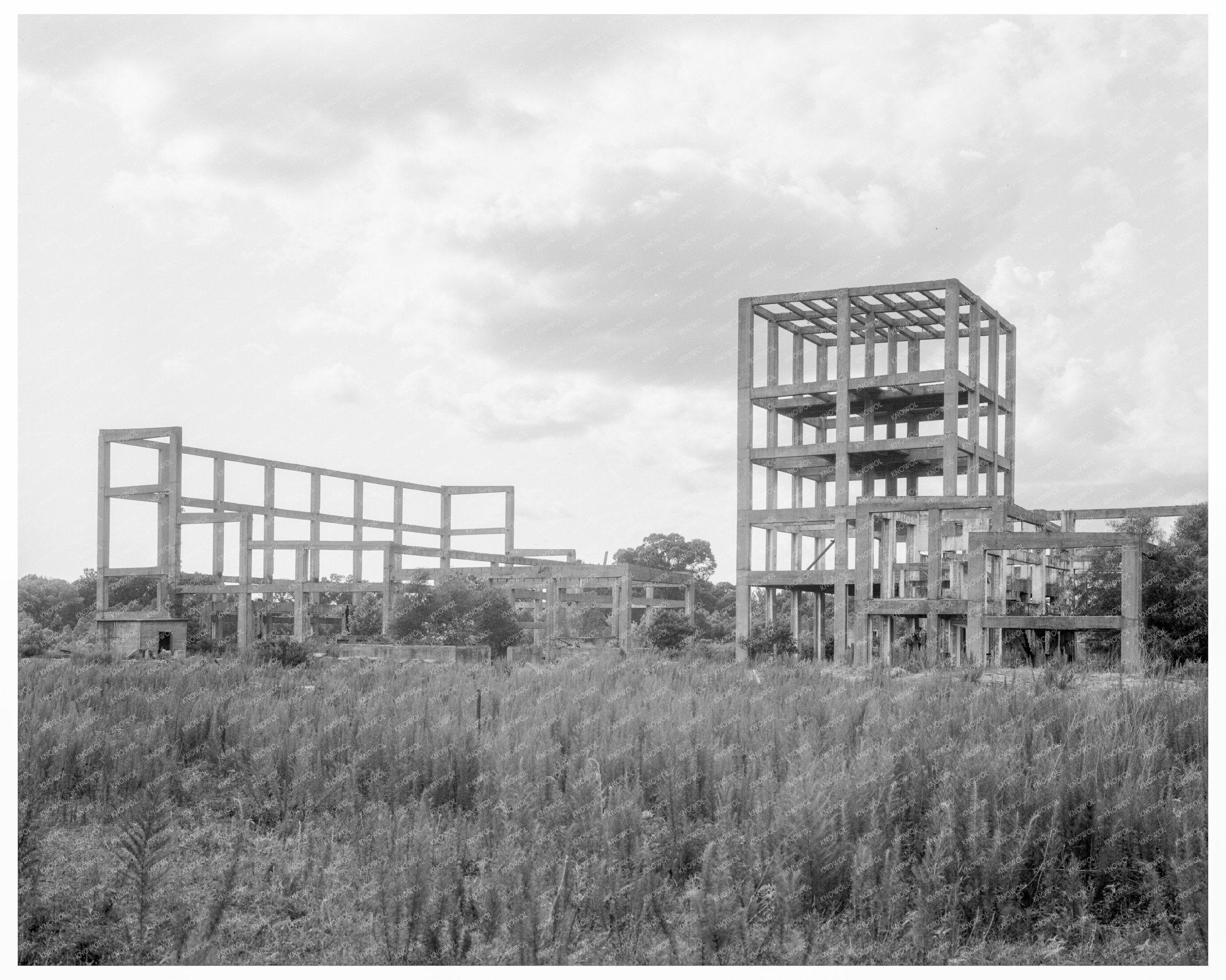 Vintage 1937 Photo of Abandoned Alcohol Plant in Louisiana - Available at KNOWOL