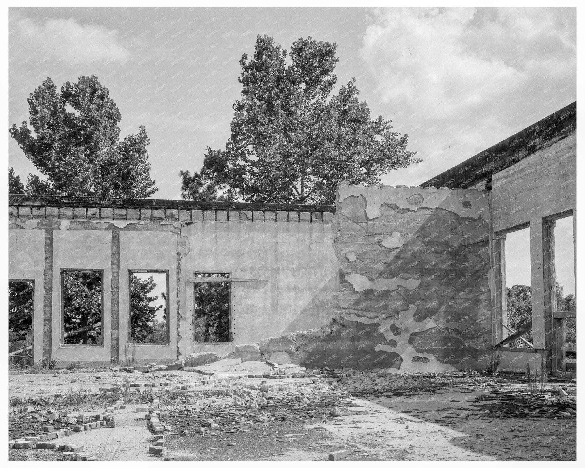 Vintage 1937 Photo of Abandoned Bank in Fullerton Louisiana - Available at KNOWOL