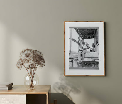 Vintage 1937 Photograph of Sharecropper Eating in Clarksdale Mississippi - Available at KNOWOL