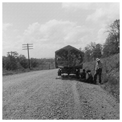 Vintage 1938 Family on Highway No 1 in Oklahoma - Available at KNOWOL