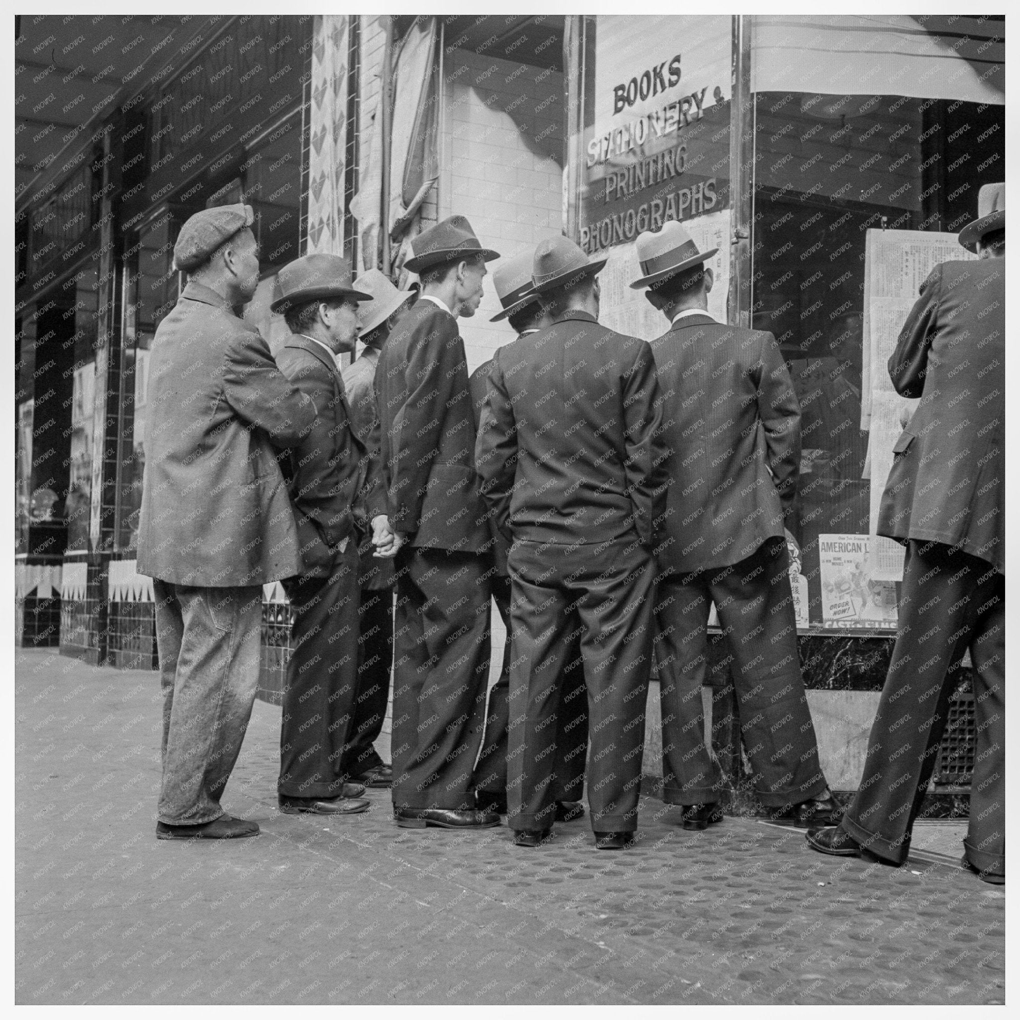 Vintage 1938 Photo of Chinatown Newspaper Office San Francisco - Available at KNOWOL