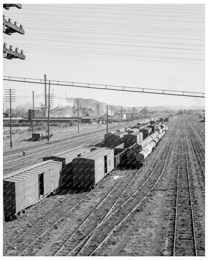 Vintage 1939 Photograph of Railroad Yard After Lumber Mill Disaster in Centralia Washington - Available at KNOWOL