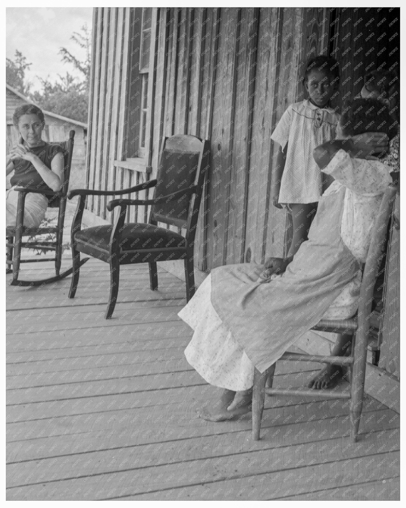 Vintage 1939 Photograph of Tenant Farmers Wife and Children in Chatham County NC - Available at KNOWOL