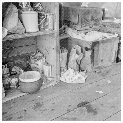 Vintage 1939 Tent Interior of Pea Pickers Camp California - Available at KNOWOL