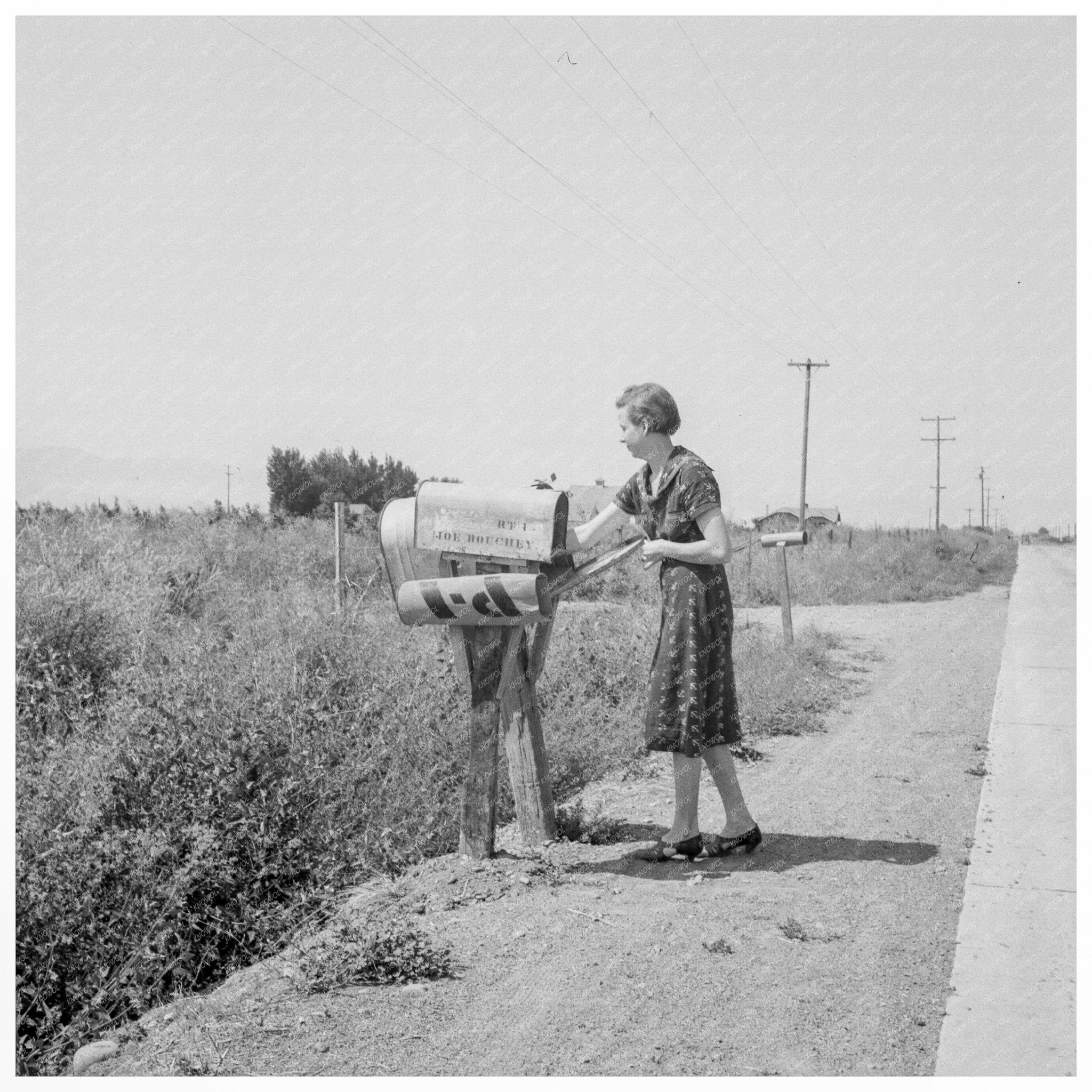 Vintage 1939 Woman Receiving Mail in Yakima Valley - Available at KNOWOL