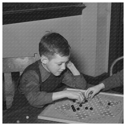 Vintage 1940 Photo of Kids Playing Chinese Checkers in Oklahoma - Available at KNOWOL